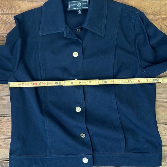 Women’s St John sport navy cotton jacket size small - Picture 6 of 8